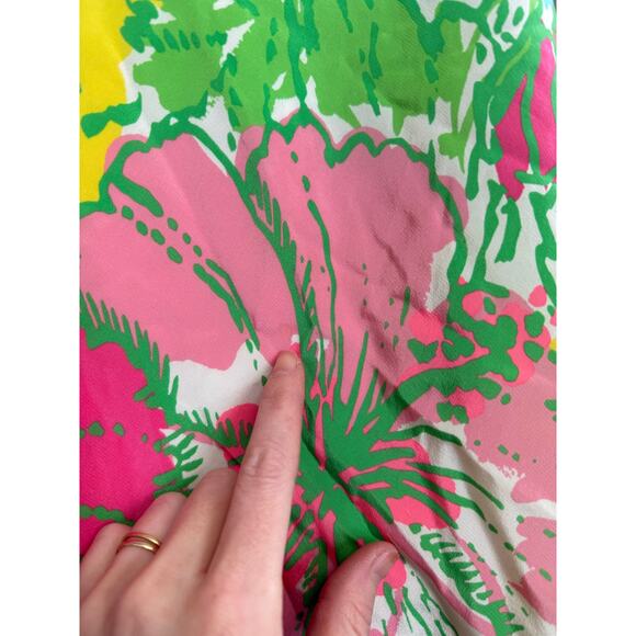 Lilly Pulitzer Maisy Blue Floral Silk Slip Dress Sz Small GS - Picture 5 of 7